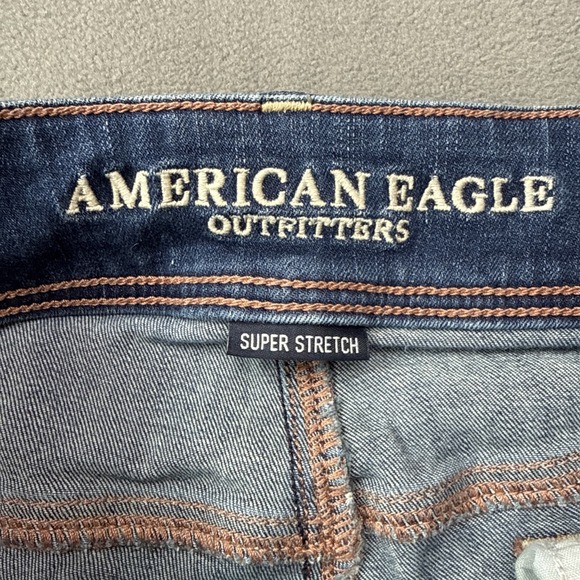 American Eagle Jeans Womens 8 Blue Kick Boot Mid Rise Super Stretch Medium Wash - Picture 5 of 13